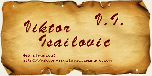 Viktor Isailović vizit kartica